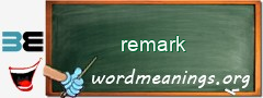 WordMeaning blackboard for remark